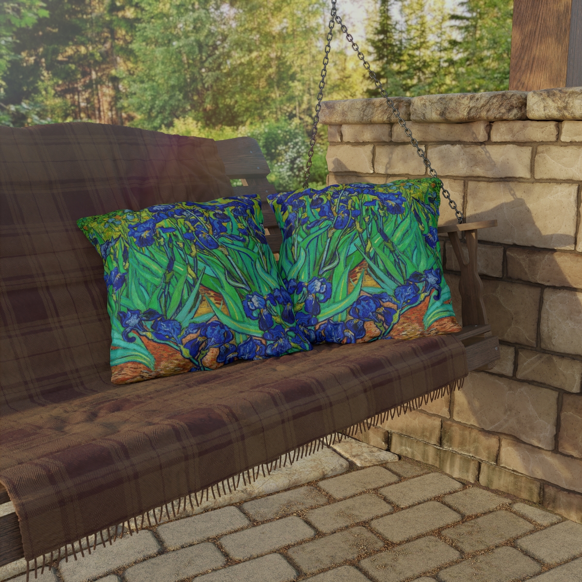 Van Gogh Iris Field - Outdoor Pillow - Image 3