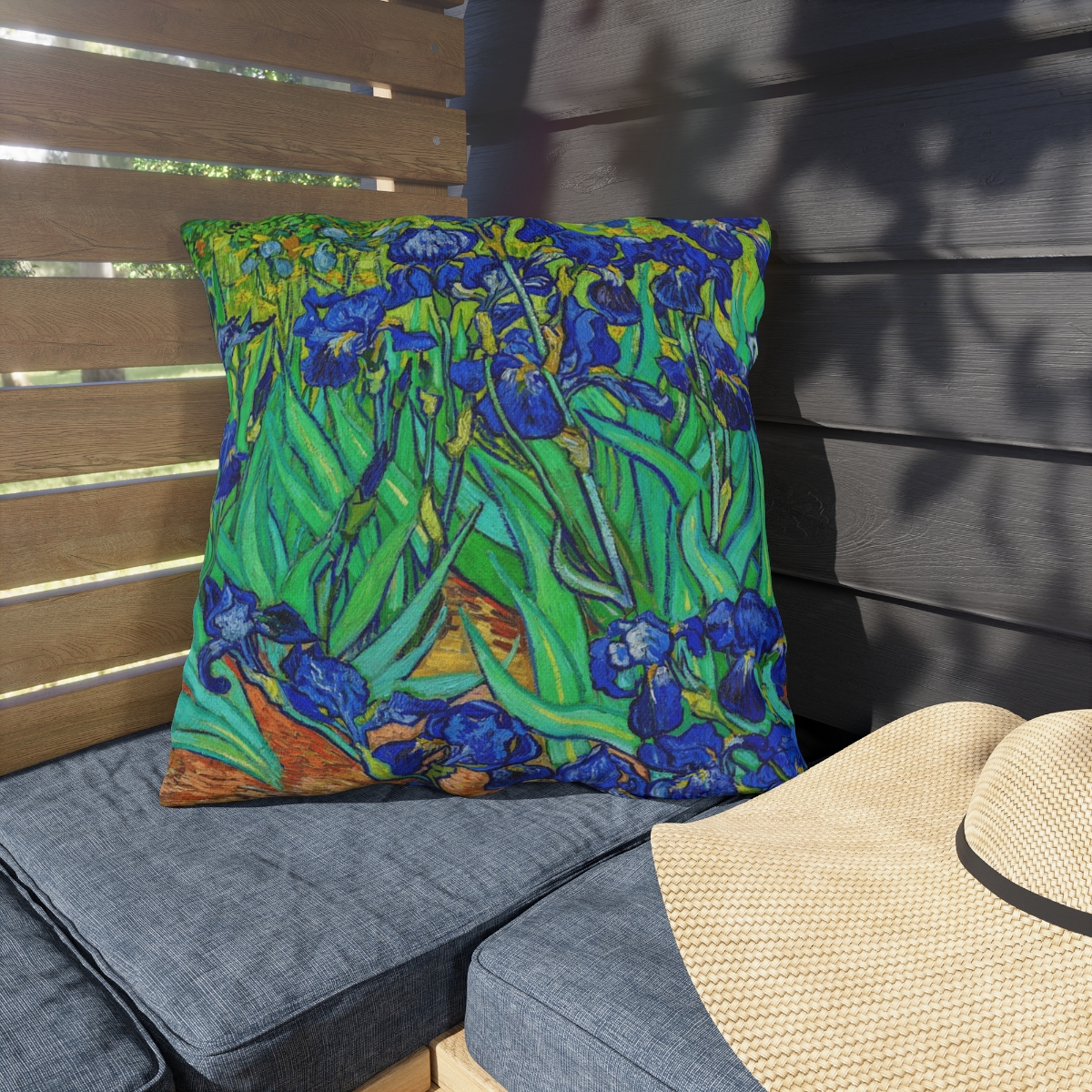 Van Gogh Iris Field - Outdoor Pillow - Image 2