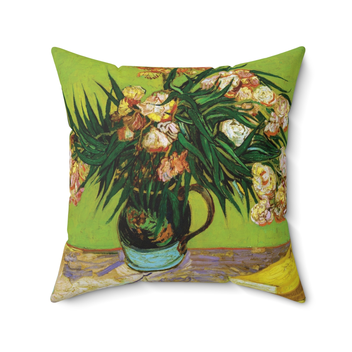 Van Gogh Oleanders & Vase - Square Pillow - Image 2