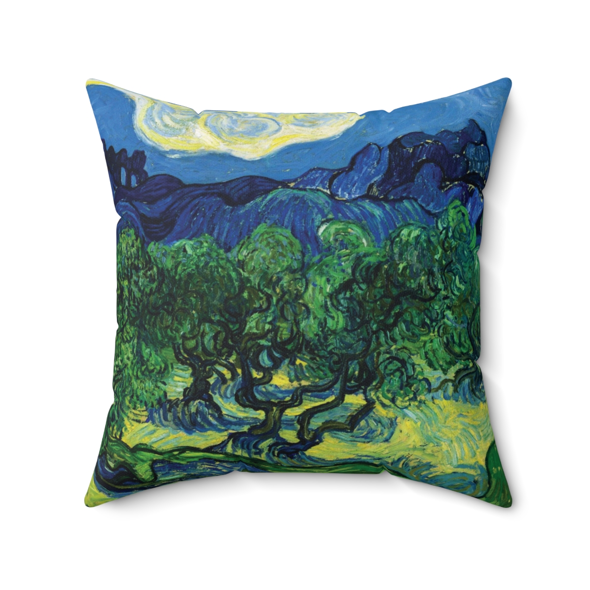 Van Gogh Olive Trees Landscape - Square Pillow 1 Van Gogh Olive Trees Landscape - Square Pillow