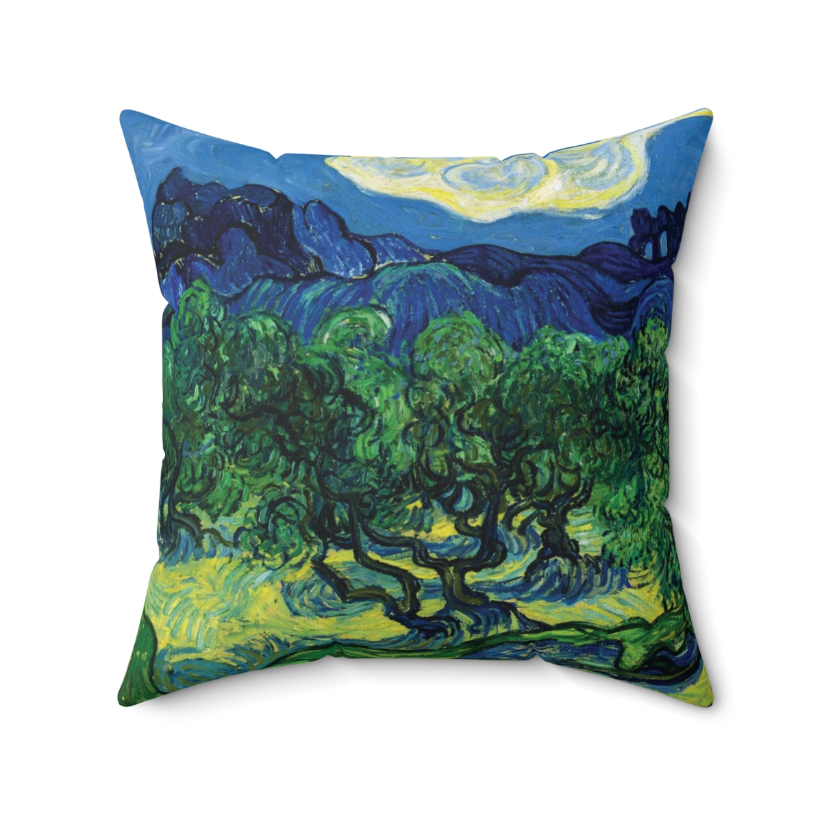 Van Gogh Olive Trees Landscape - Square Pillow 2 Van Gogh Olive Trees Landscape - Square Pillow - Image 2