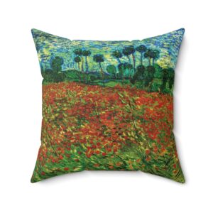 Van Gogh Poppy Field - Square Pillow