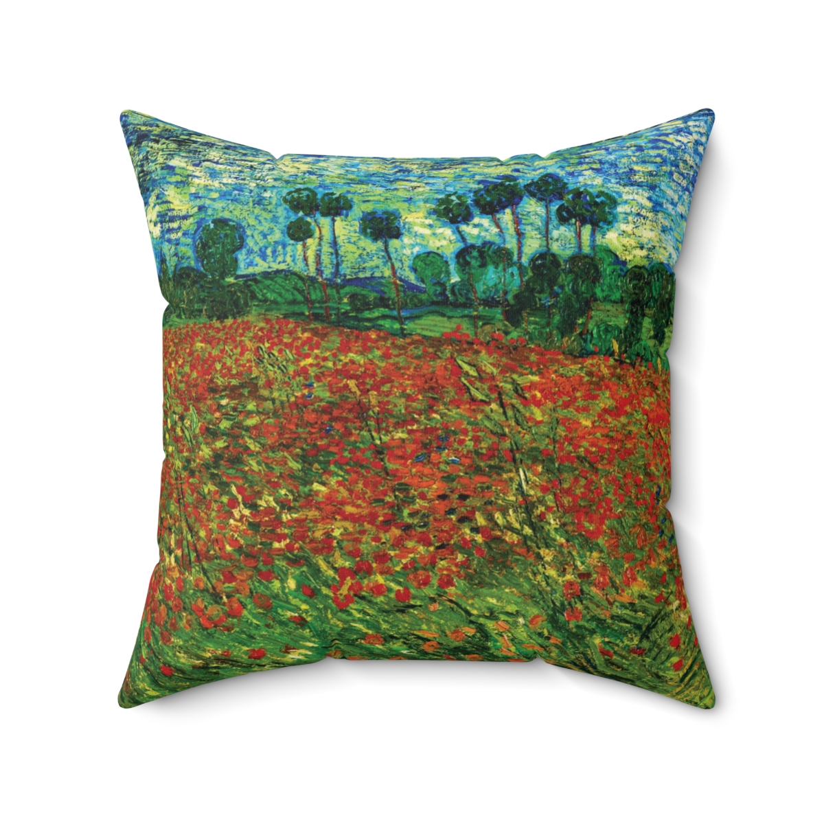 Van Gogh Poppy Field - Square Pillow