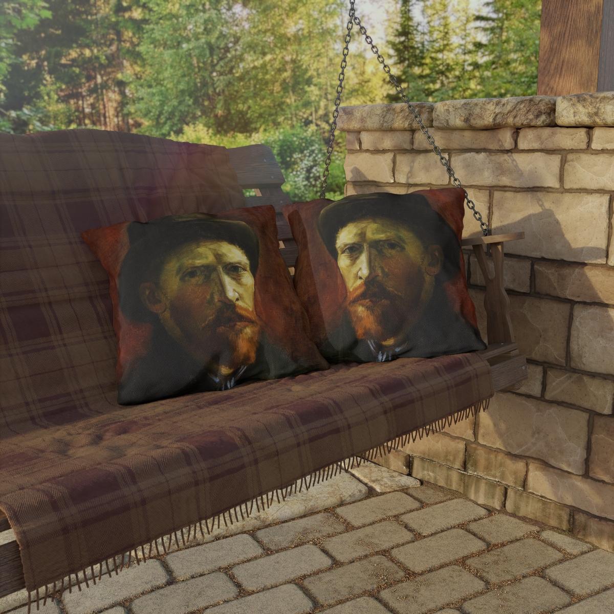 Van Gogh Self-Portrait - Outdoor Pillow - Image 4