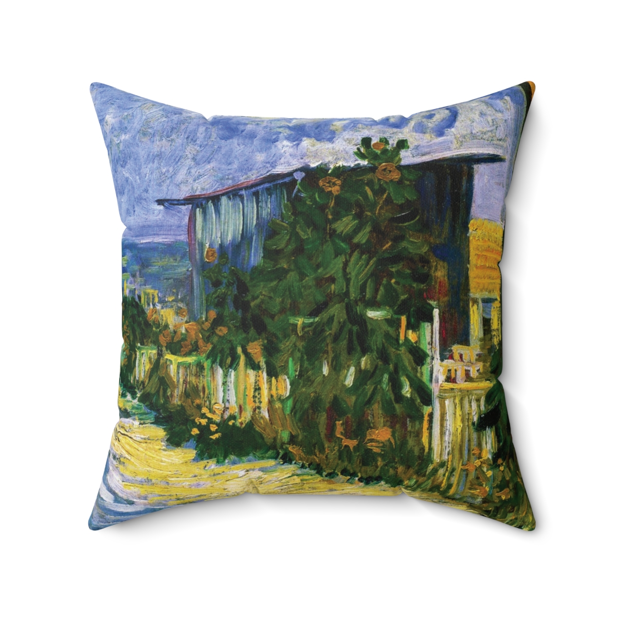 Van Gogh Shelter In Montmartre Sunflowers - Square Pillow