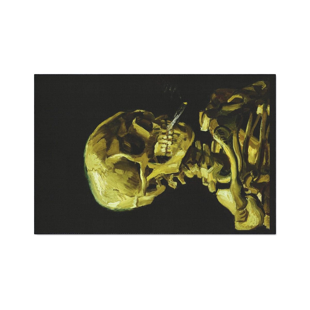 Van Gogh Skeleton with Burning Cigatette - Floor Mat 2 Van Gogh Skeleton with Burning Cigatette - Floor Mat - Image 2