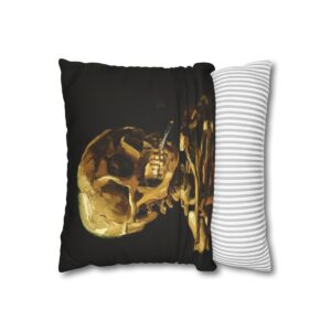 Van Gogh Skeleton with Burning Cigatette - Pillow Case