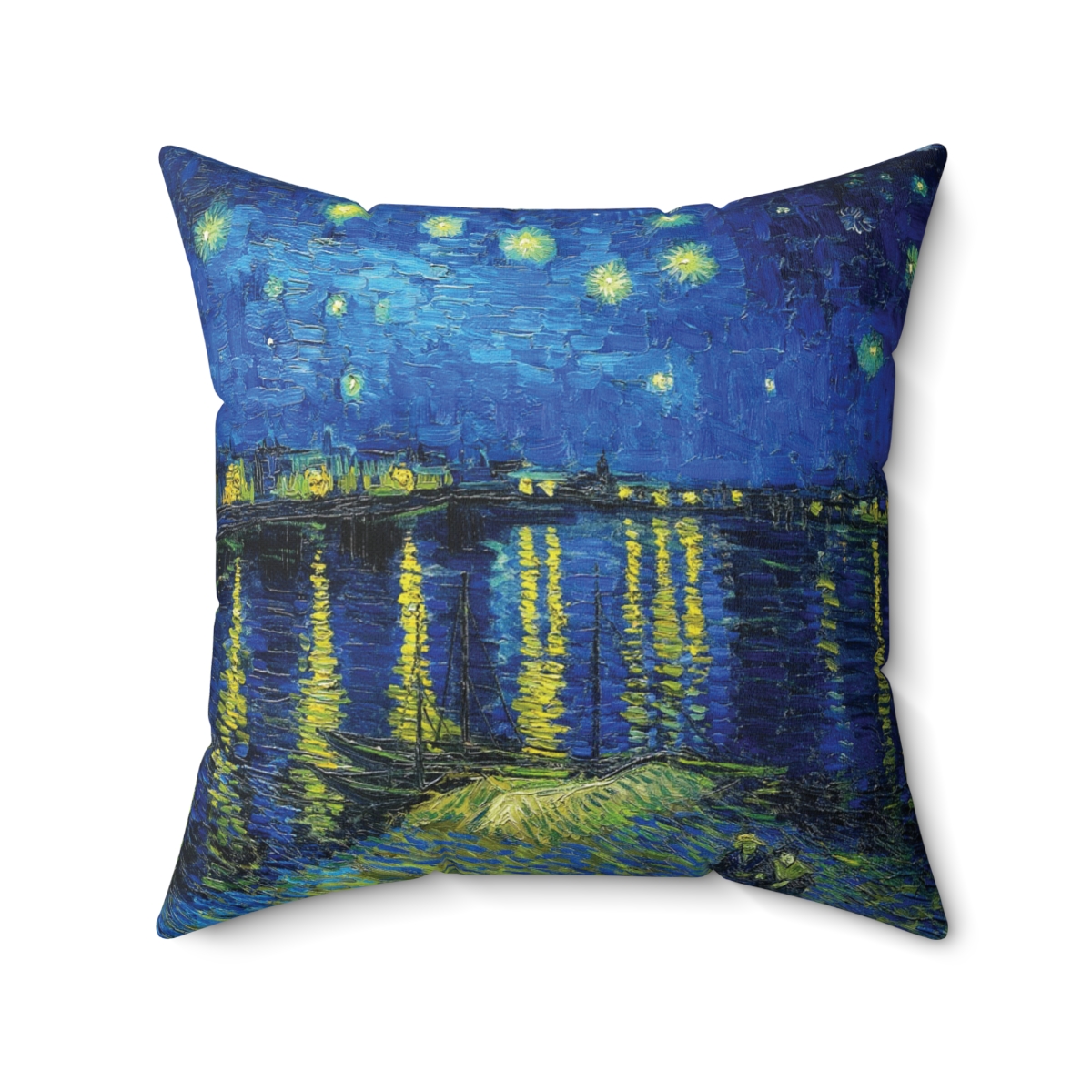 Van Gogh Starry Night over the Rhône - Square Pillow
