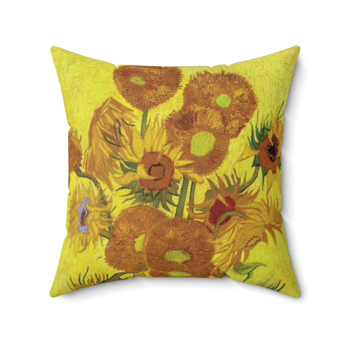 Van Gogh Sunflowers In Vase - Square Pillow - Image 2