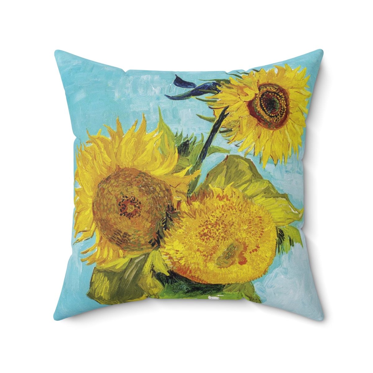 Van Gogh Sunflowers In Vase - Square Pillow 1 Van Gogh Sunflowers In Vase - Square Pillow