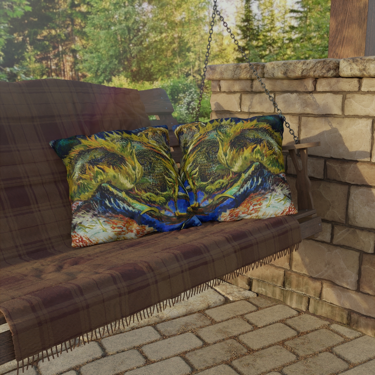 Van Gogh Sunflowers - Outdoor Pillow - Image 4