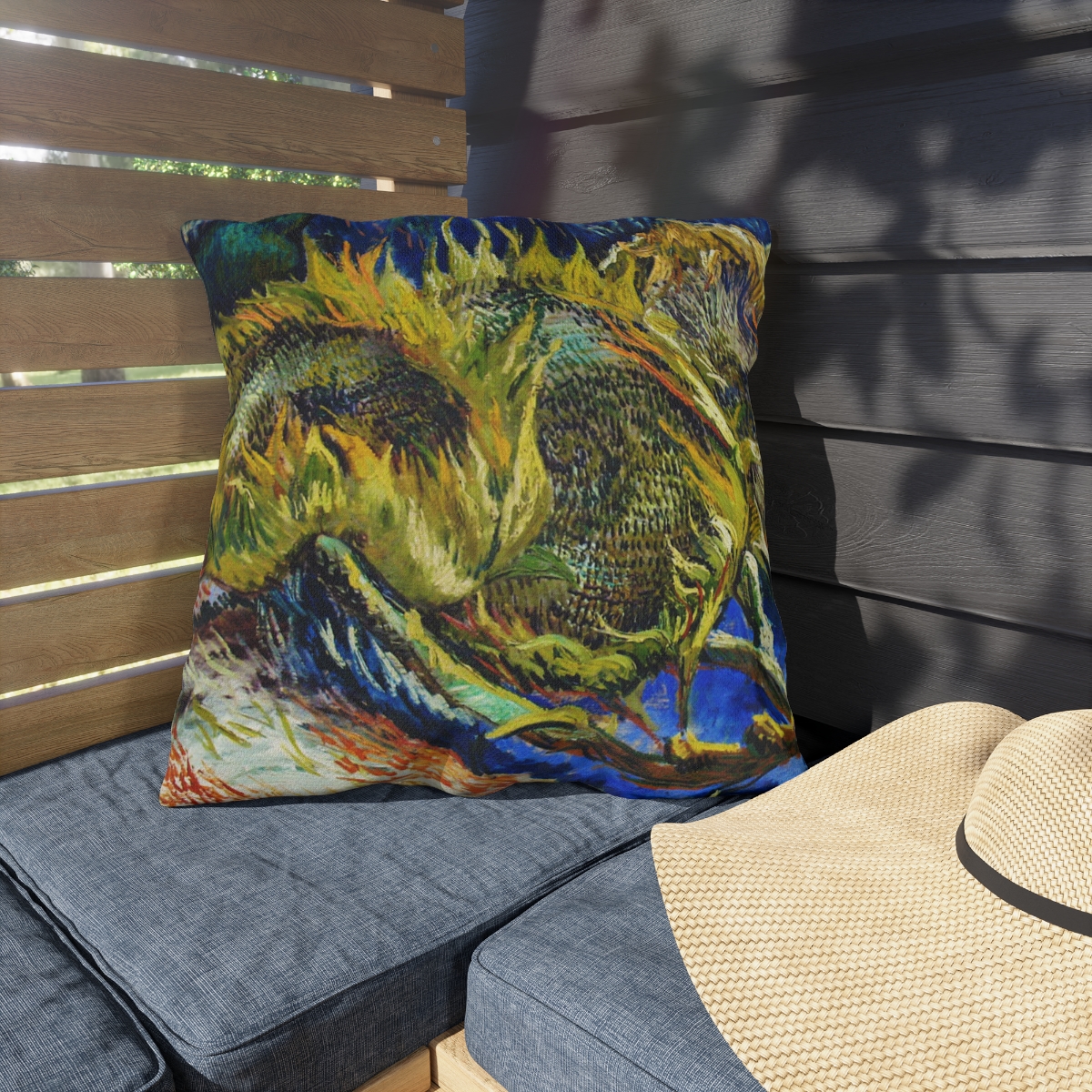 Van Gogh Sunflowers - Outdoor Pillow - Image 2