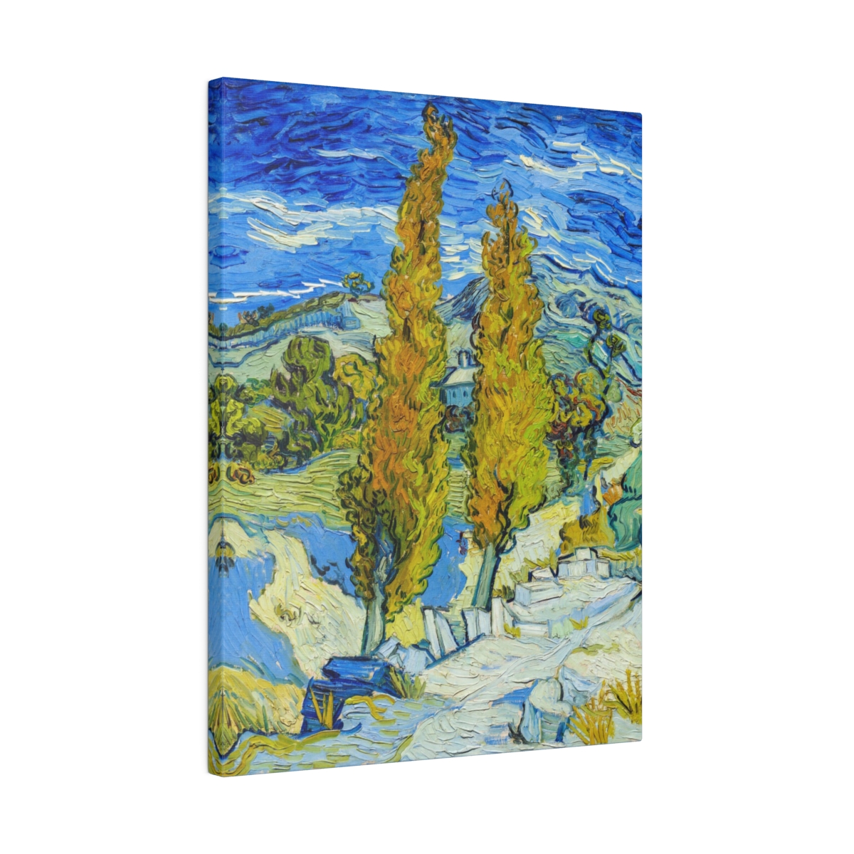 Van Gogh Two Poplars and Saint-Rémy - Matte Canvas