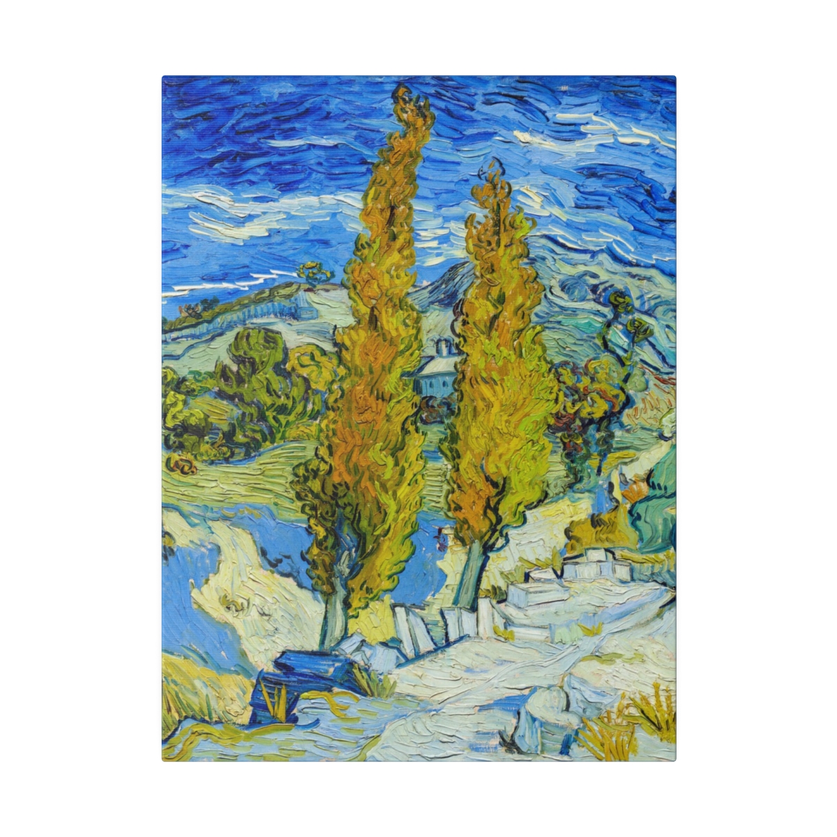 Van Gogh Two Poplars and Saint-Rémy - Matte Canvas - Image 2