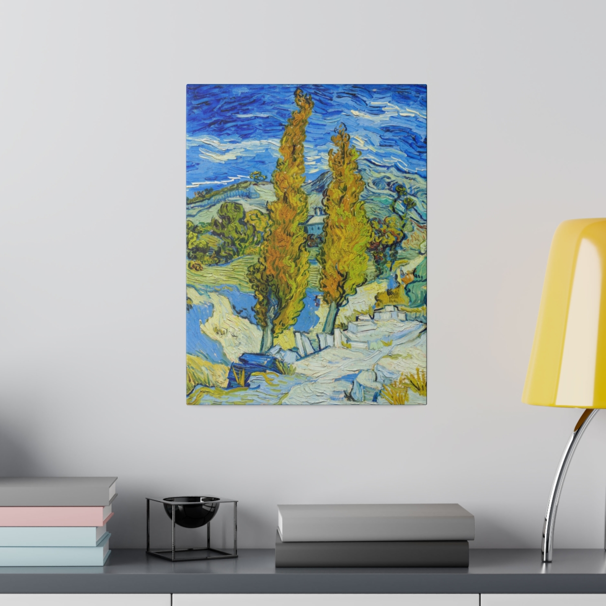 Van Gogh Two Poplars and Saint-Rémy - Matte Canvas - Image 3