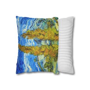 Van Gogh Two Poplars and Saint-Rémy - Pillow Case
