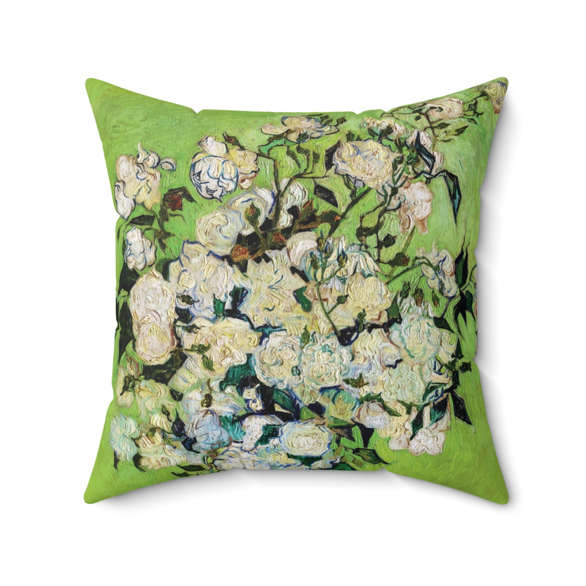 Van Gogh Vase Of Roses - Square Pillow - Image 2