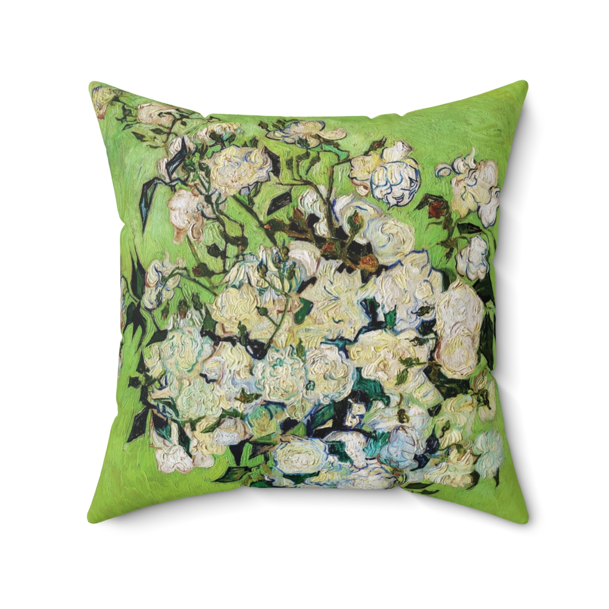 Van Gogh Vase Of Roses - Square Pillow
