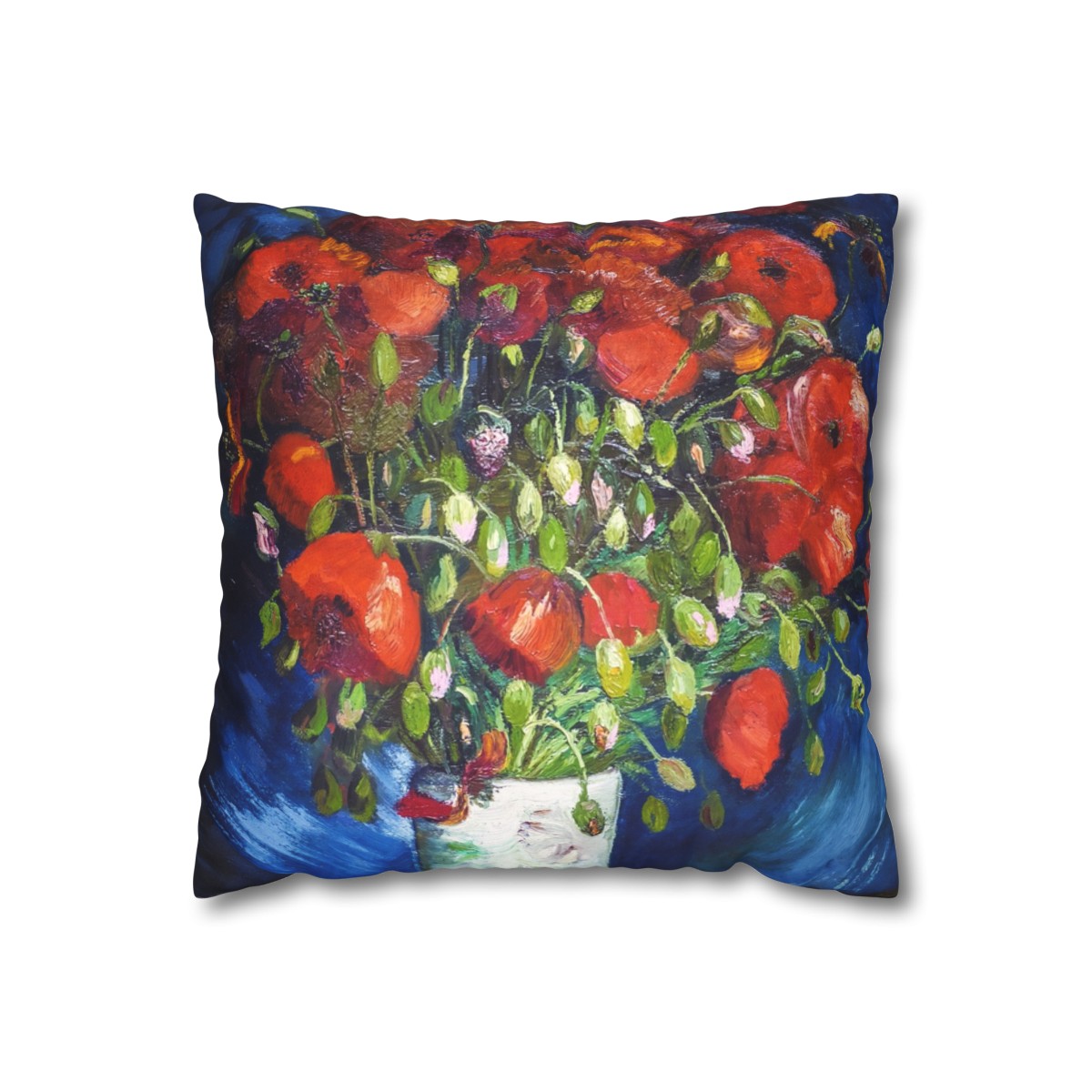 Van Gogh Vase With Red Poppies - Pillow Case - Image 2