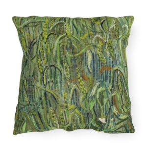 Van Gogh Wheatfield and Butterflies - Outdoor Pillow