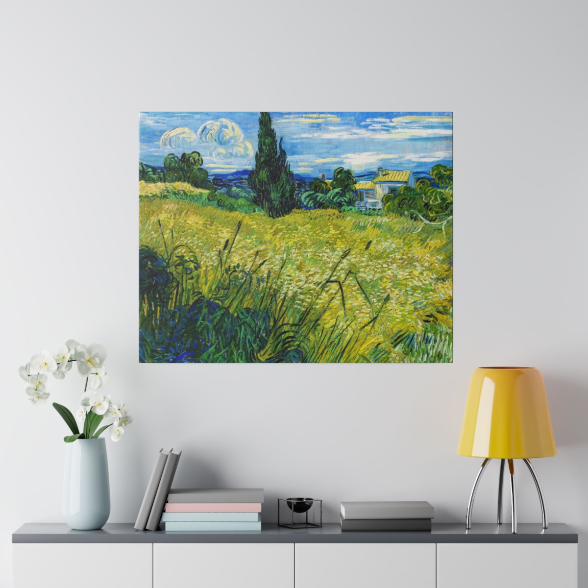 Van Gogh Wheatfield Cypress Tree. Matte Canvas 3 Van Gogh Wheatfield Cypress Tree. Matte Canvas - Image 3