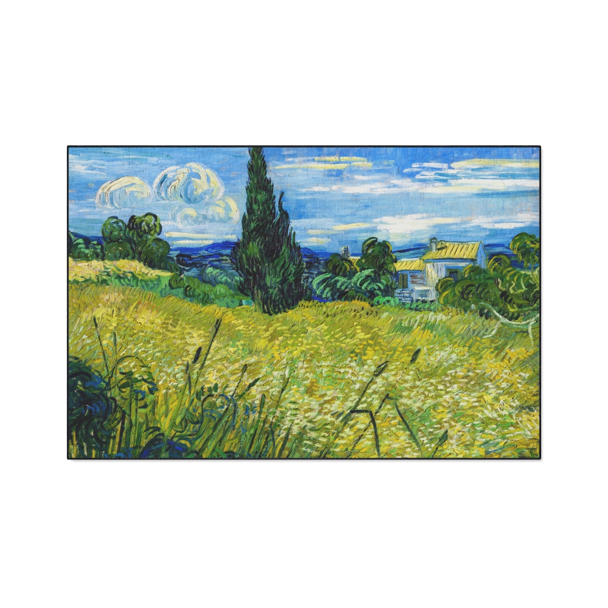 Van Gogh Wheatfield Cypress Tree - Floor Mat 2 Van Gogh Wheatfield Cypress Tree - Floor Mat - Image 2