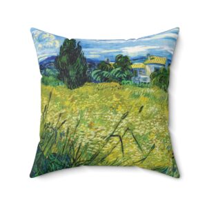 Van Gogh Wheatfield Cypress Tree - Square Pillow