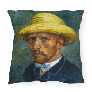 Van Gogh With Hat Self-Portrait - Outdoor Pillow