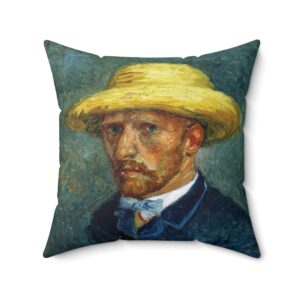 Van Gogh With Hat Self-Portrait - Square Pillow