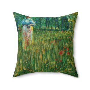 Van Gogh Woman In Garden - Square Pillow