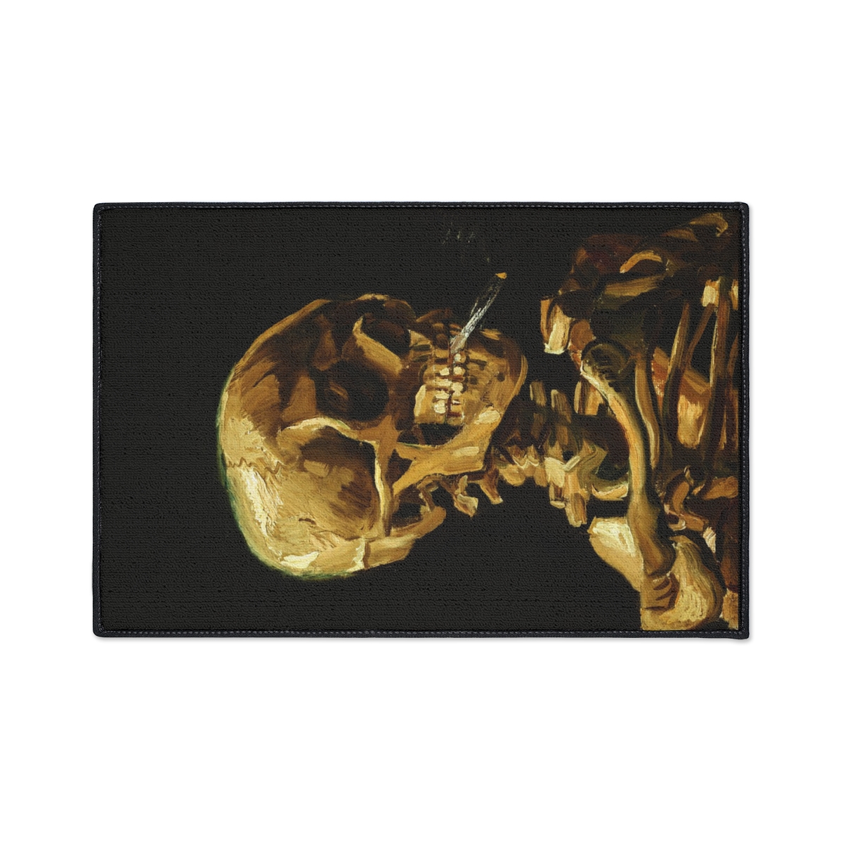 Van Gogh Skeleton with Burning Cigatette - Floor Mat - Image 3