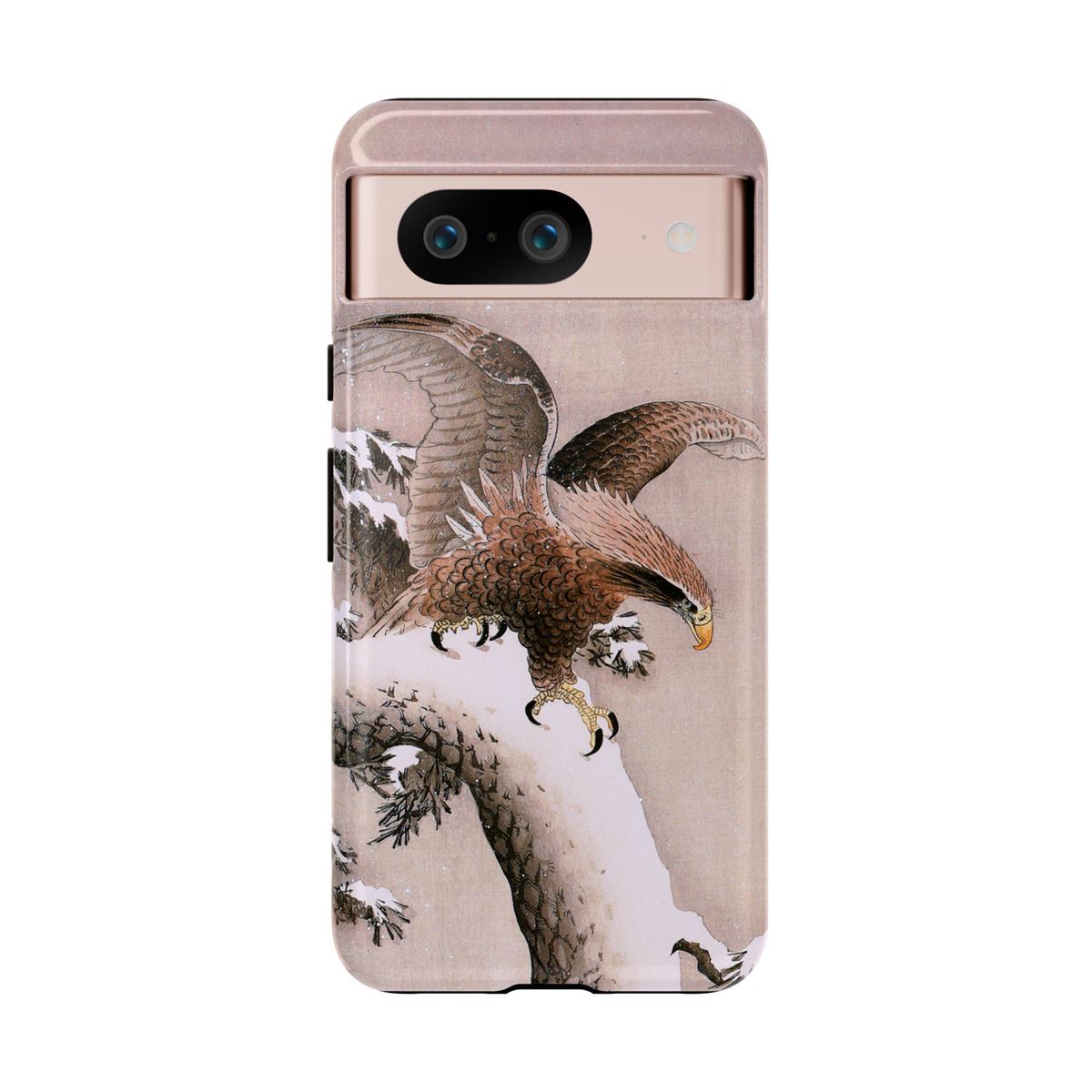 Ohara Koson Japanese Art Eagle on Snowy Pine Google Pixel Cases - Image 2