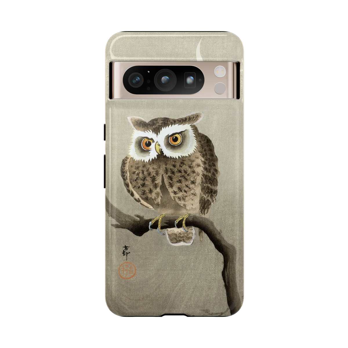 Ohara Koson Japanese Art Night Owl On Branch Google Pixel Cases - Image 2