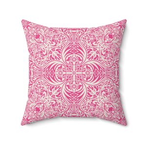 Wild Flowers Pattern in Pink - Square Pillow
