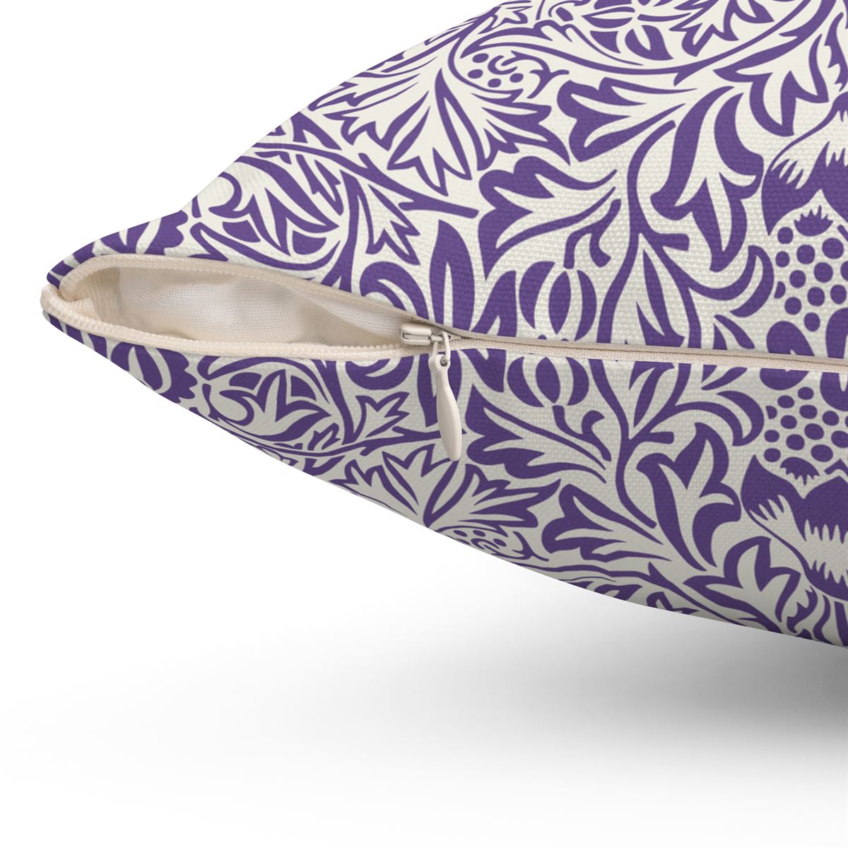 Wild Flowers Pattern in Purple - Square Pillow - Image 2