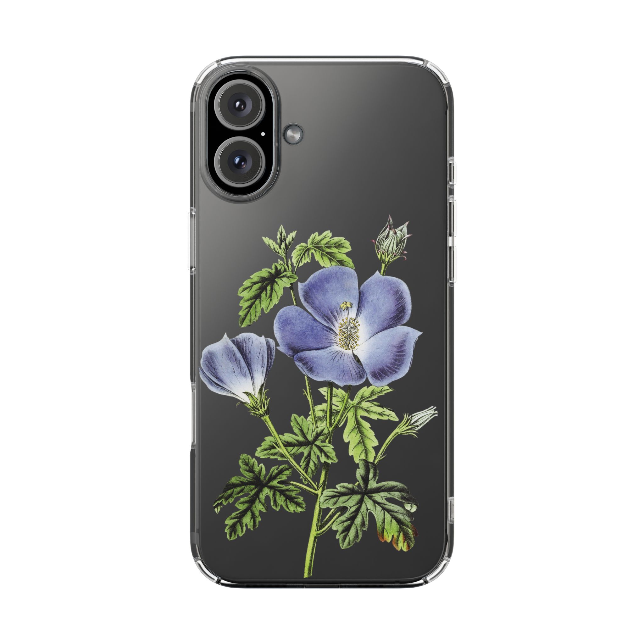 Blue Hibiscus flowers Clear iPhone Case 16 Blue Hibiscus flowers Clear iPhone Case - Image 16