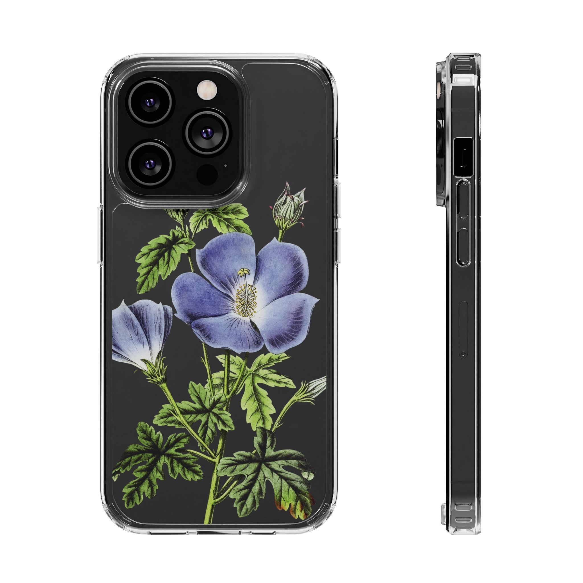 Blue Hibiscus flowers Clear iPhone Case 7 Blue Hibiscus flowers Clear iPhone Case - Image 7