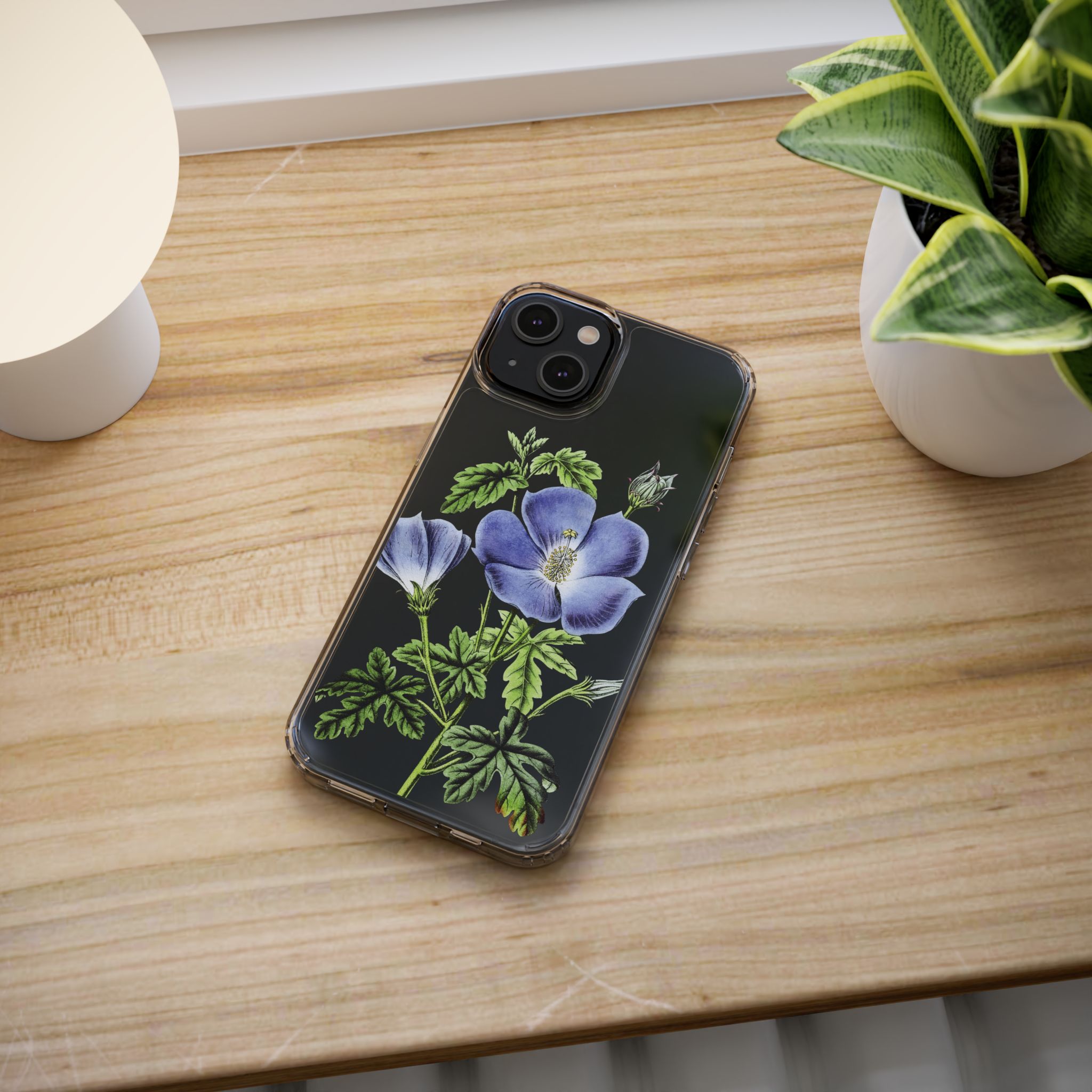 Blue Hibiscus flowers Clear iPhone Case 6 Blue Hibiscus flowers Clear iPhone Case - Image 6