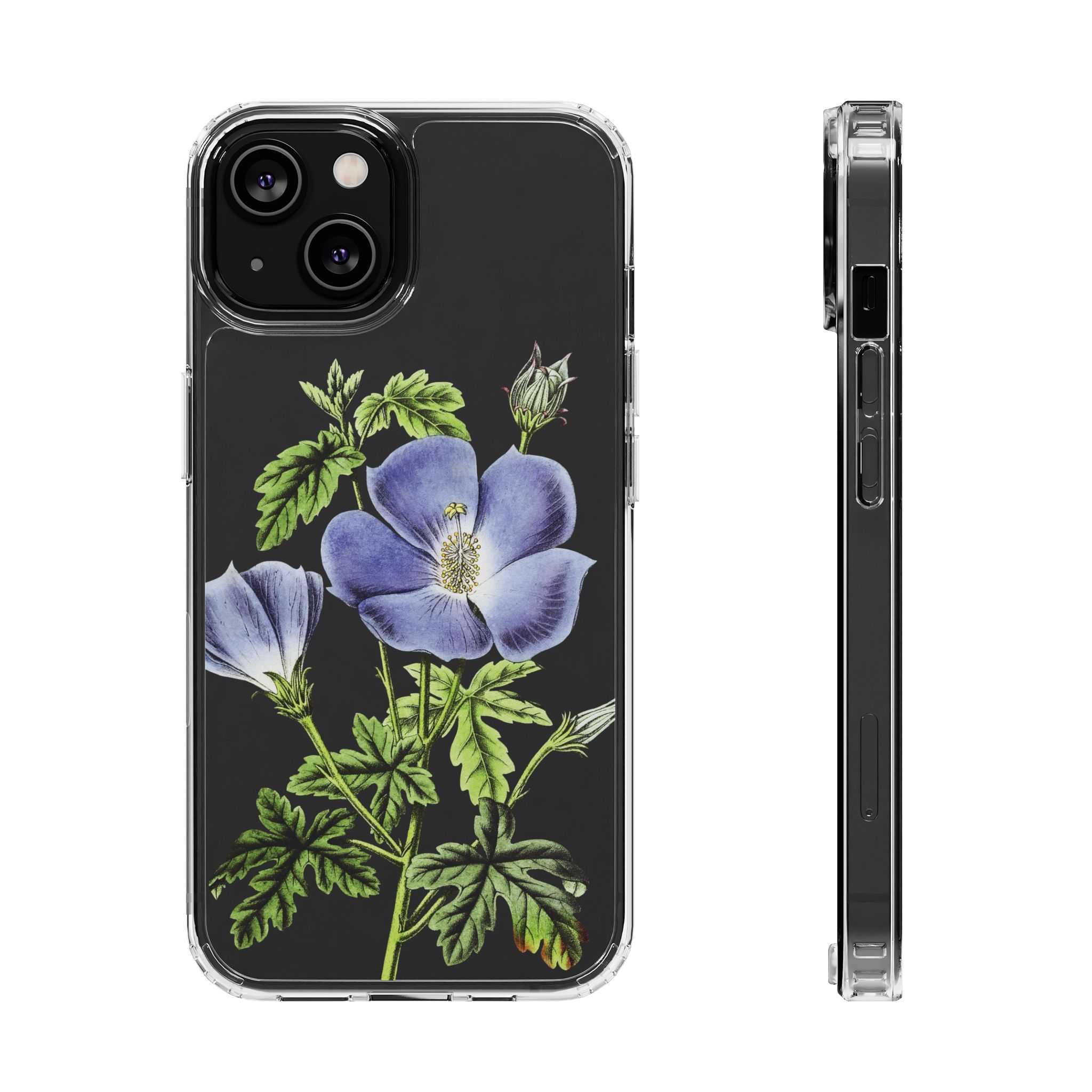 Blue Hibiscus flowers Clear iPhone Case 5 Blue Hibiscus flowers Clear iPhone Case - Image 5