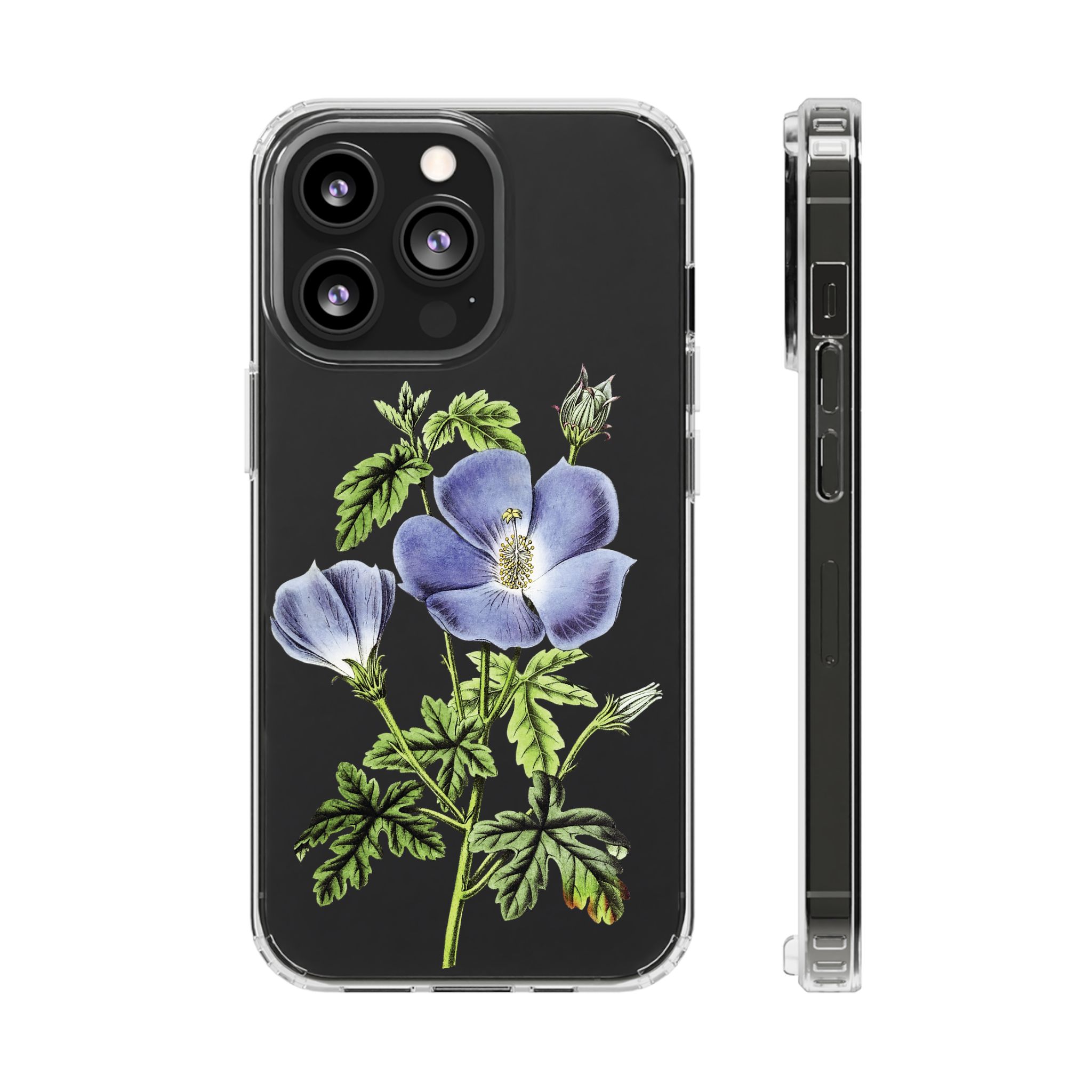 Blue Hibiscus flowers Clear iPhone Case 3 Blue Hibiscus flowers Clear iPhone Case - Image 3