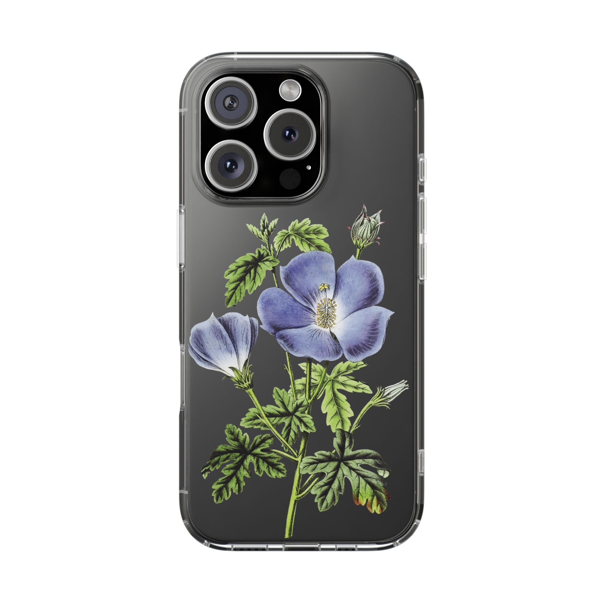 Blue Hibiscus flowers Clear iPhone Case 15 Blue Hibiscus flowers Clear iPhone Case - Image 15