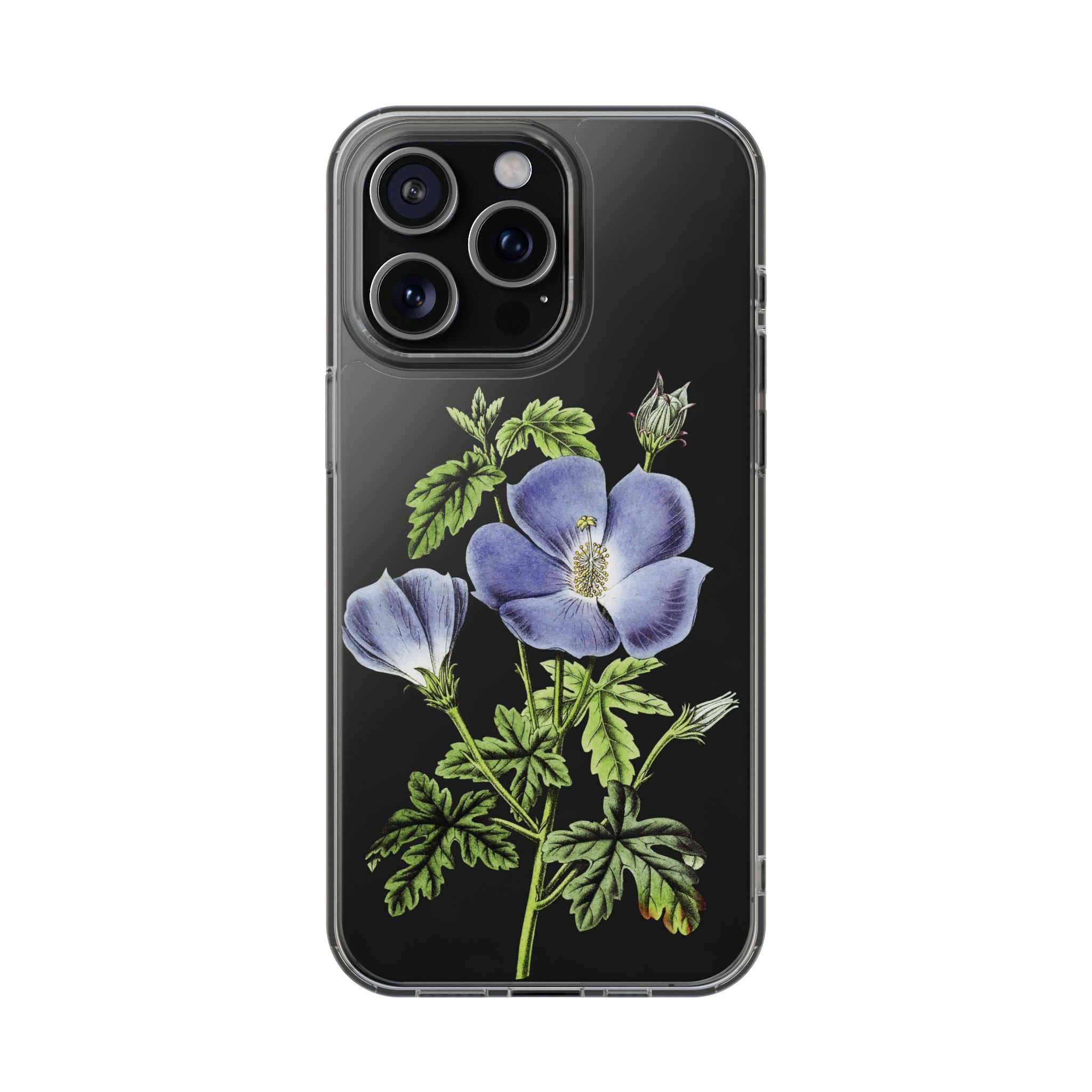 Blue Hibiscus flowers Clear iPhone Case 13 Blue Hibiscus flowers Clear iPhone Case - Image 13