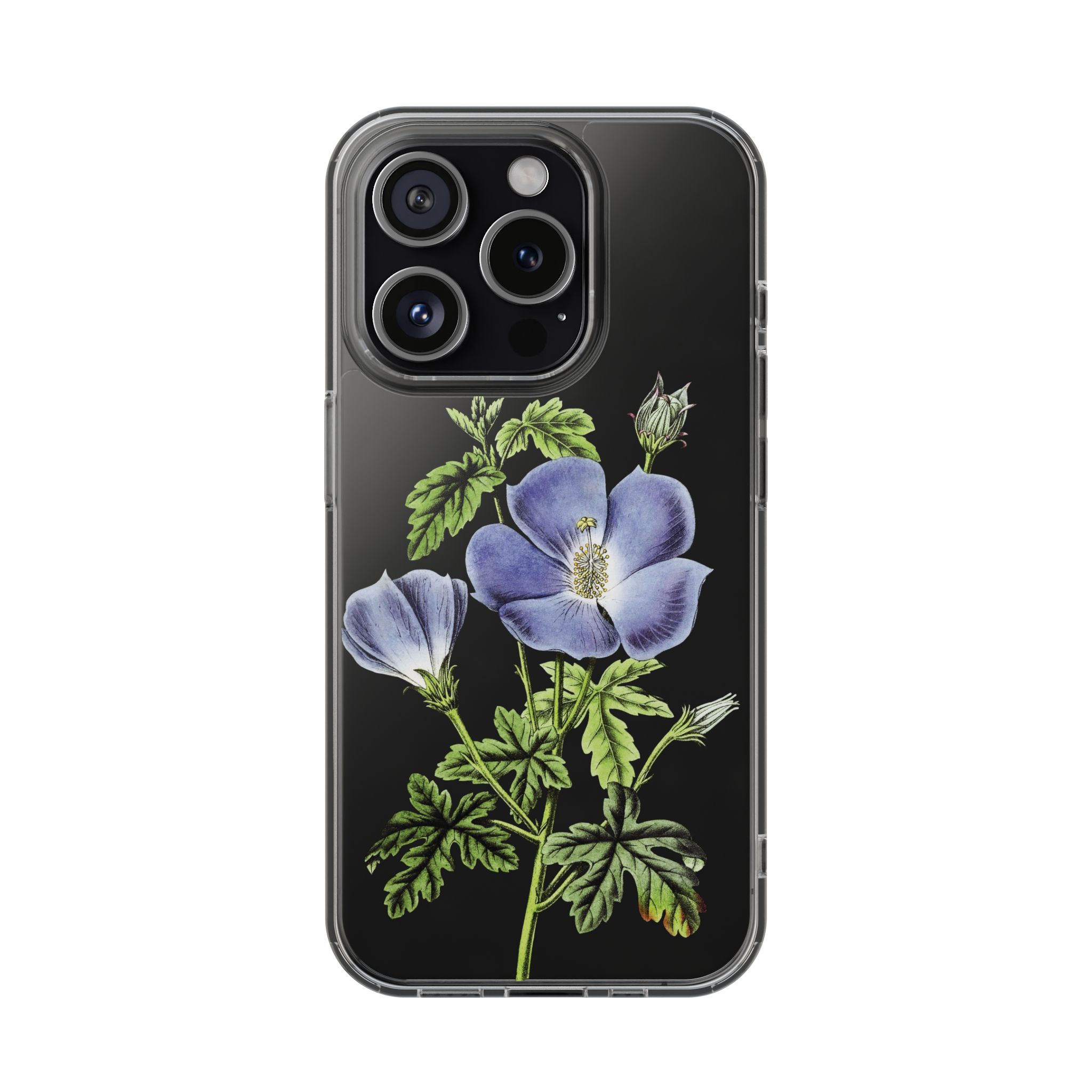 Blue Hibiscus flowers Clear iPhone Case 11 Blue Hibiscus flowers Clear iPhone Case - Image 11