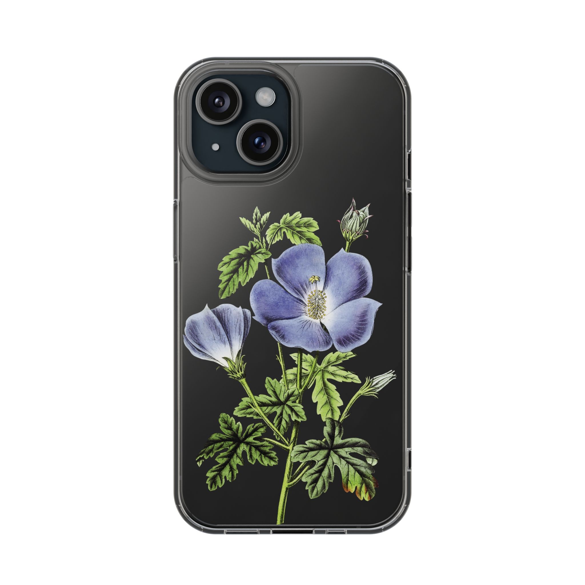 Blue Hibiscus flowers Clear iPhone Case 10 Blue Hibiscus flowers Clear iPhone Case - Image 10