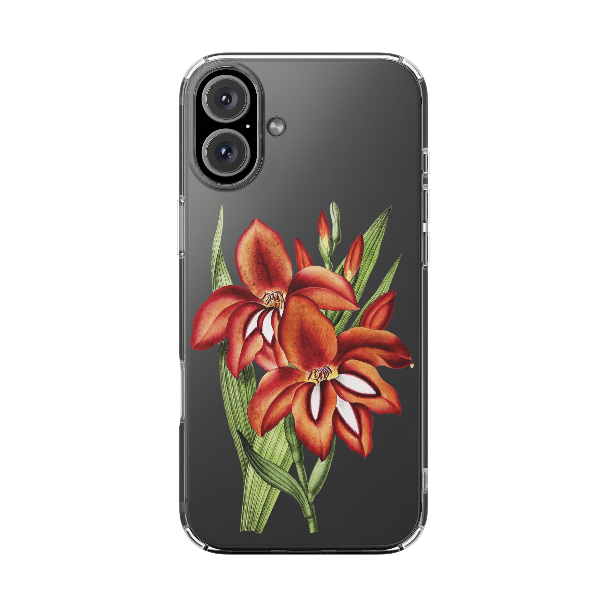 Gladiolus Flowers Clear iPhone Case 16 Gladiolus Flowers Clear iPhone Case - Image 16