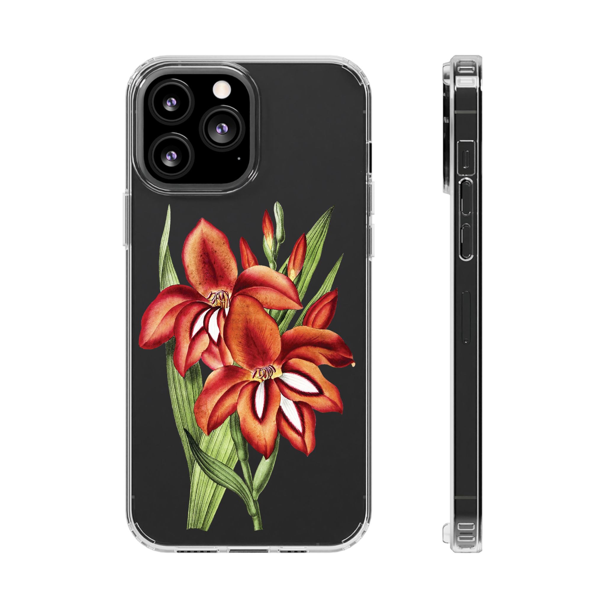 Gladiolus Flowers Clear iPhone Case 4 Gladiolus Flowers Clear iPhone Case - Image 4