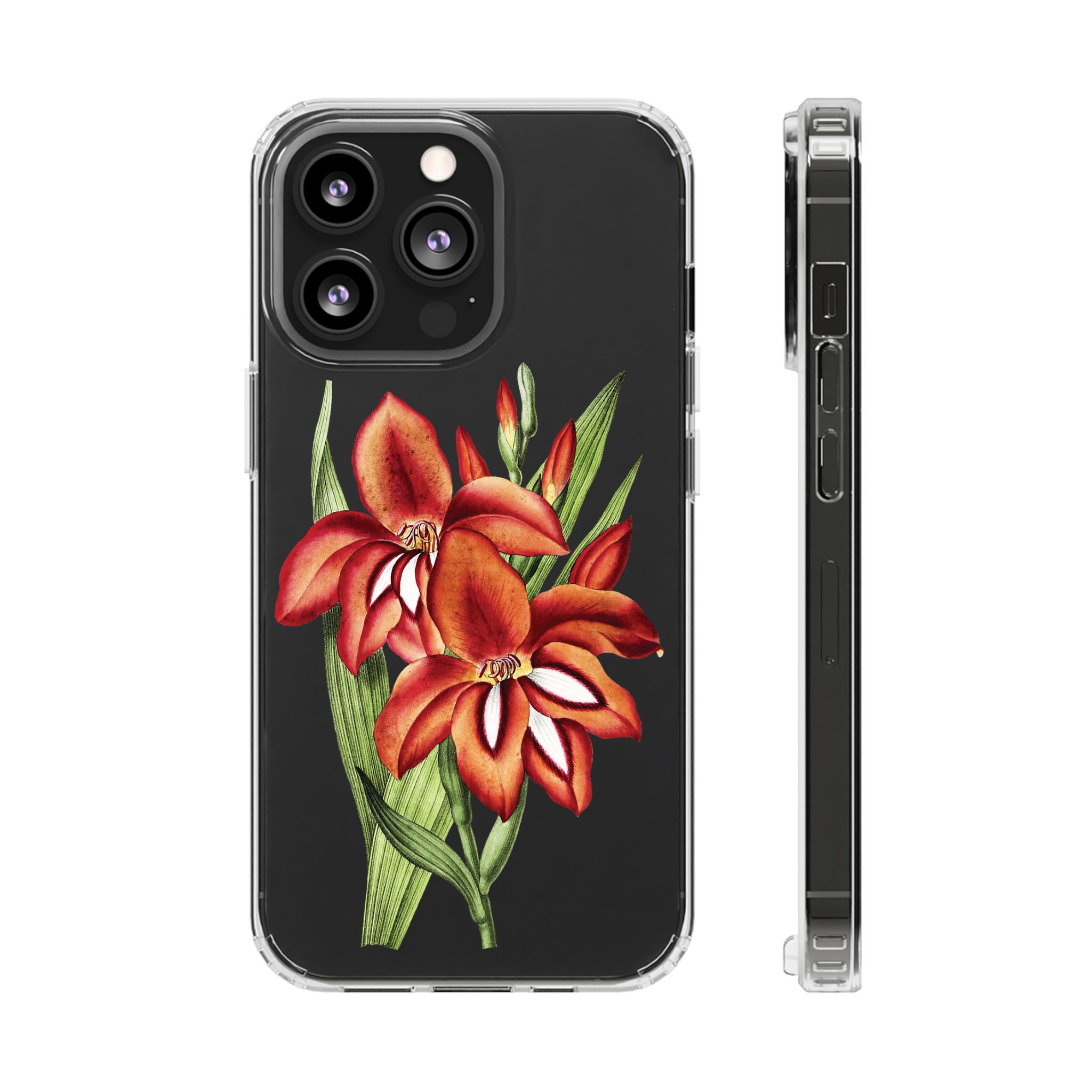Gladiolus Flowers Clear iPhone Case 3 Gladiolus Flowers Clear iPhone Case - Image 3