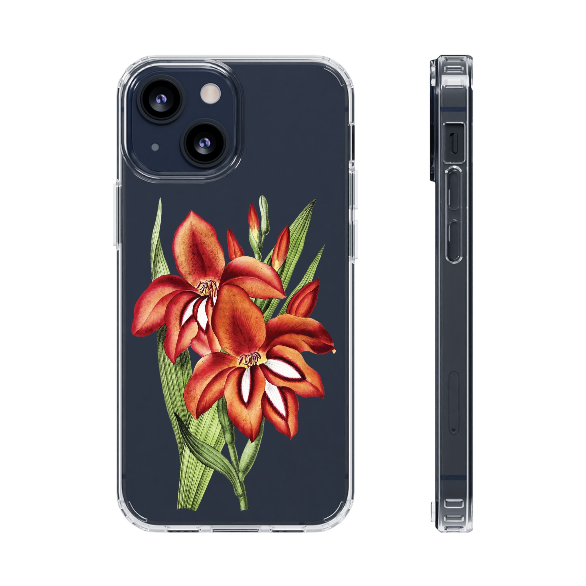 Gladiolus Flowers Clear iPhone Case 2 Gladiolus Flowers Clear iPhone Case - Image 2