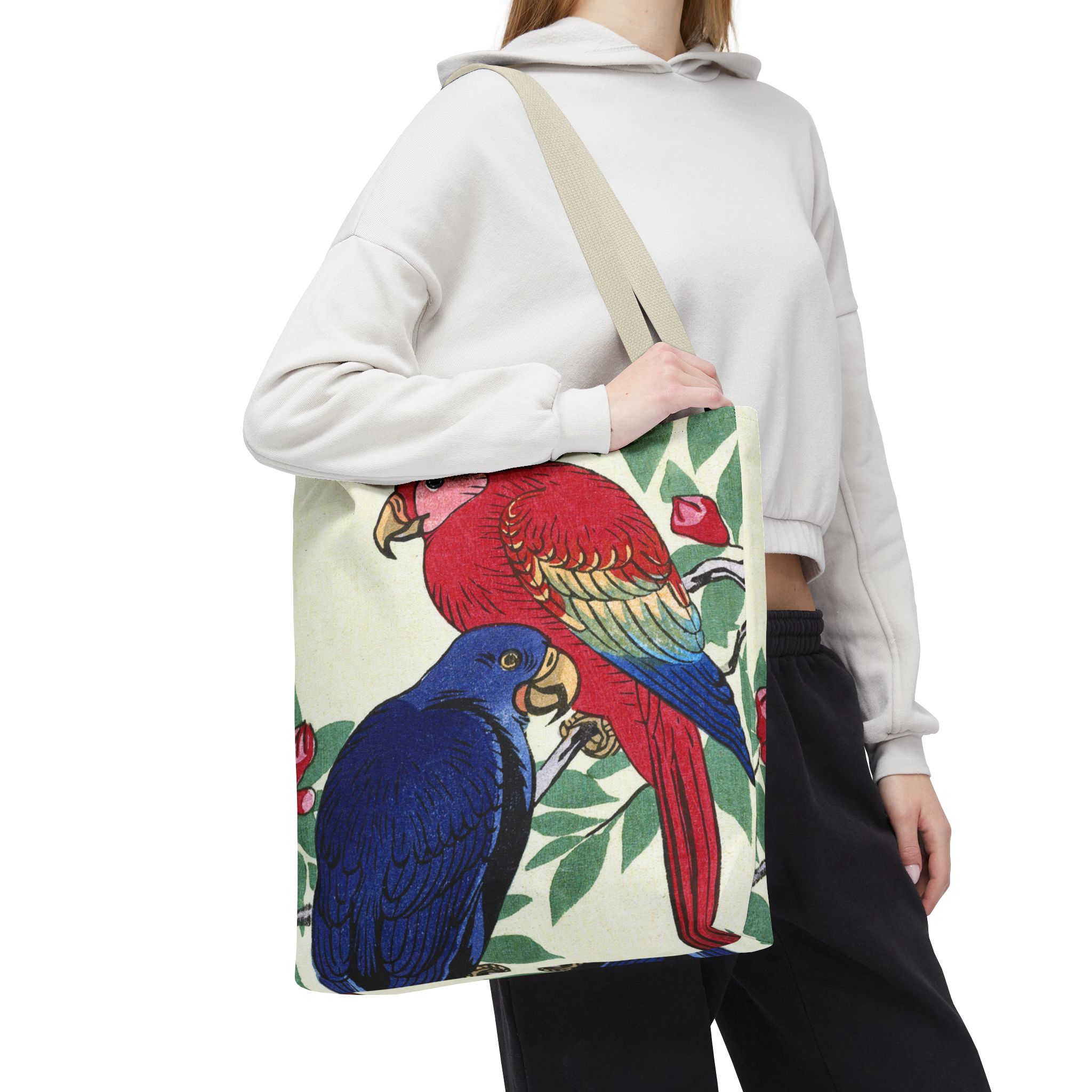 Japanese Ohara Koson Two Parrots Tote Bag - Image 2