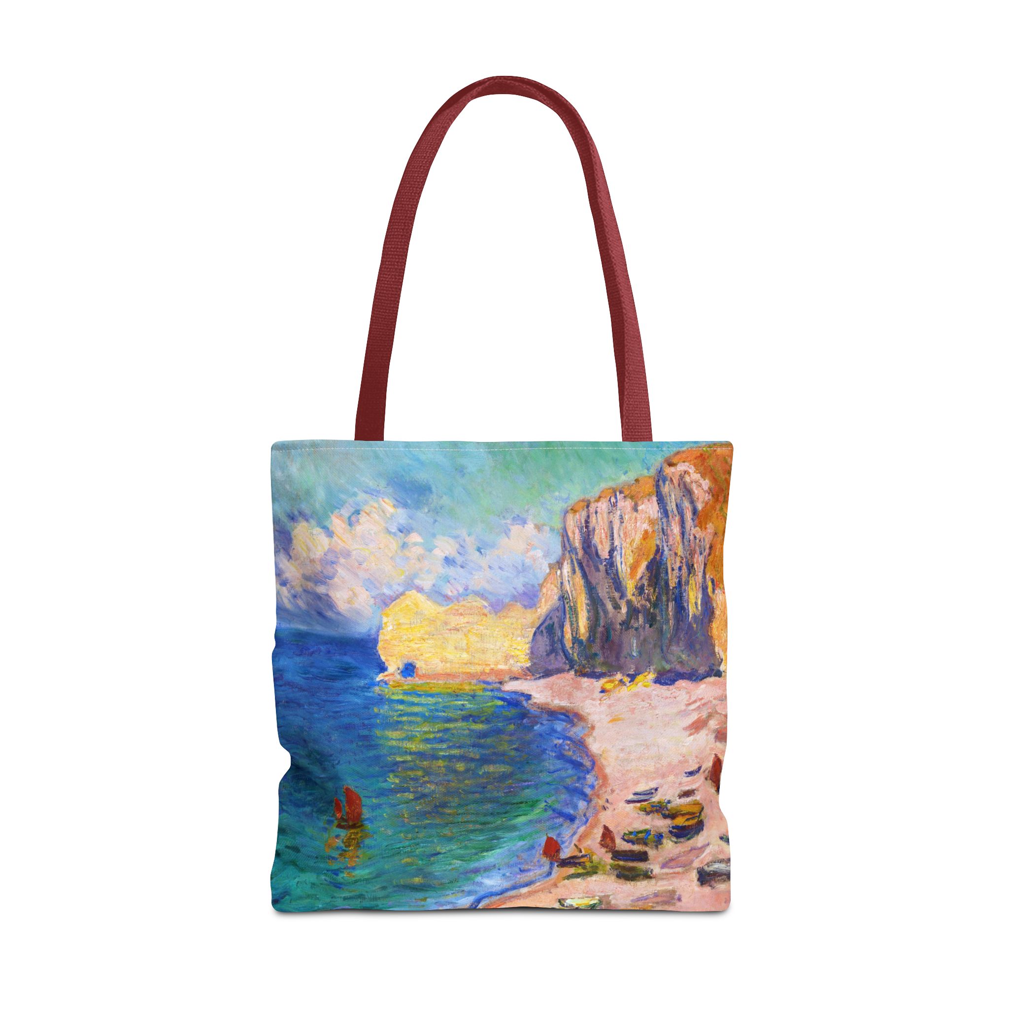 Monet Étretat The Beach & The Falaise d’Amont Tote Bag - Image 4